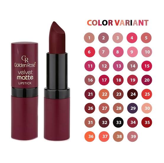رژ لب جامد گلدن رز مدل Velvet Matte