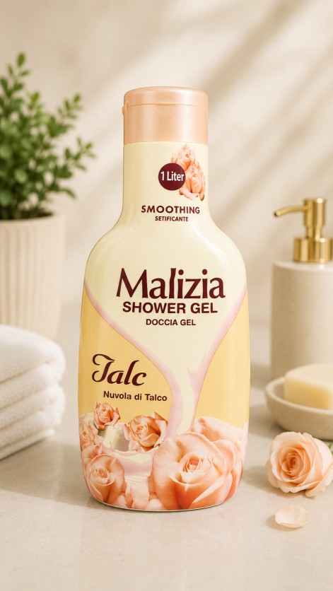 شاور ژل مالیزیا مدل Talc (Nuvola di Talco) حجم 1 لیتر