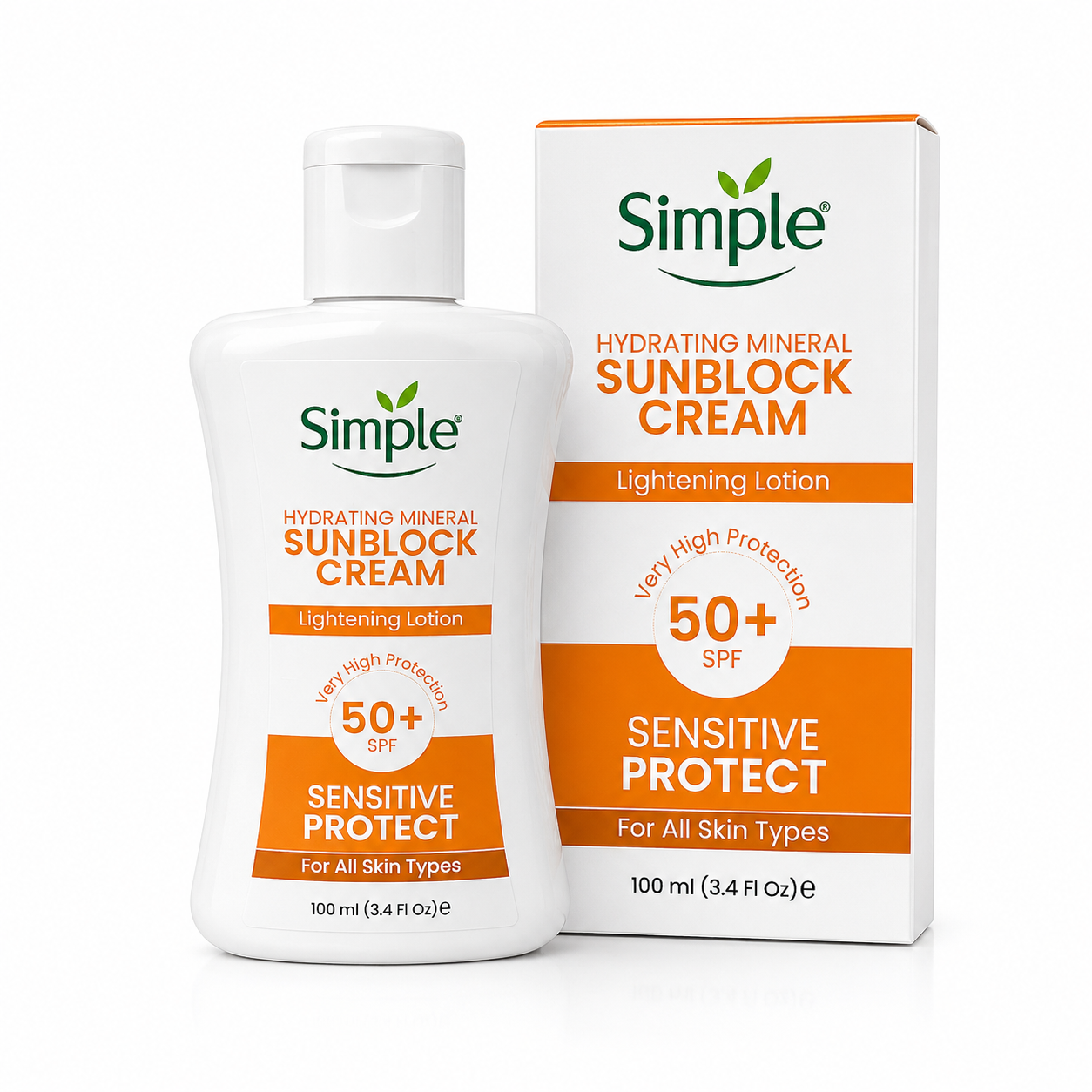 کرم ضد آفتاب مینرال آبرسان سیمپل مدل Hydrating Mineral Sunblock Cream SPF 50