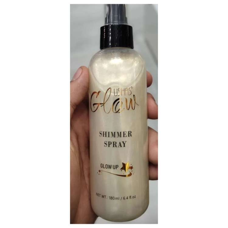 اسپری شیمر شاین و هایلایتر مایع بدن USHAS GLOW شماره 1